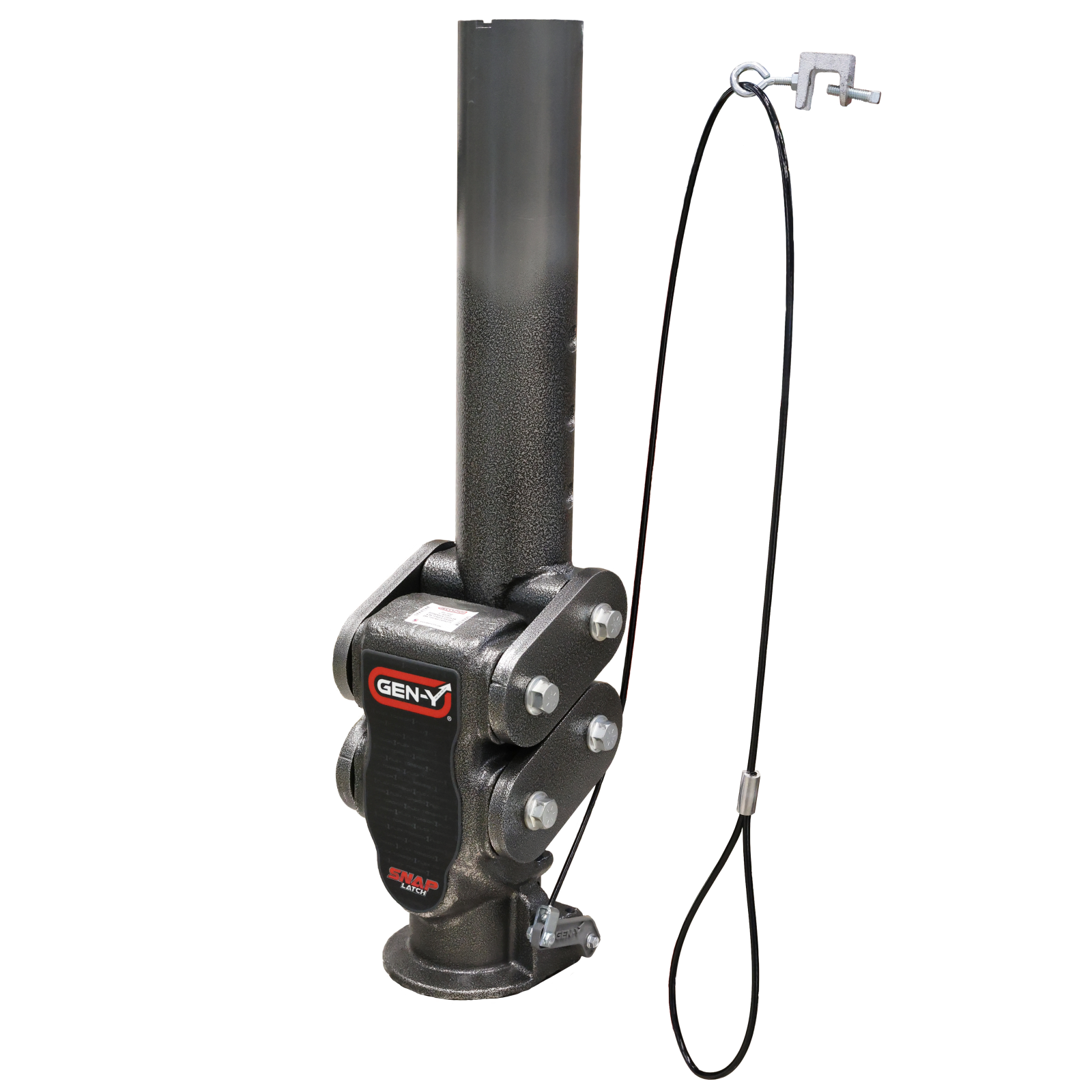 Spartan Torsion Flex Snap Latch 2.5 Inch Offset 4 Inch Round Tube Gooseneck 2 5/16 Inch Coupler Standard Height 4.5K TW 25K Towing Includes GH-098 Pin & Pull Rod Gen Y Hitch