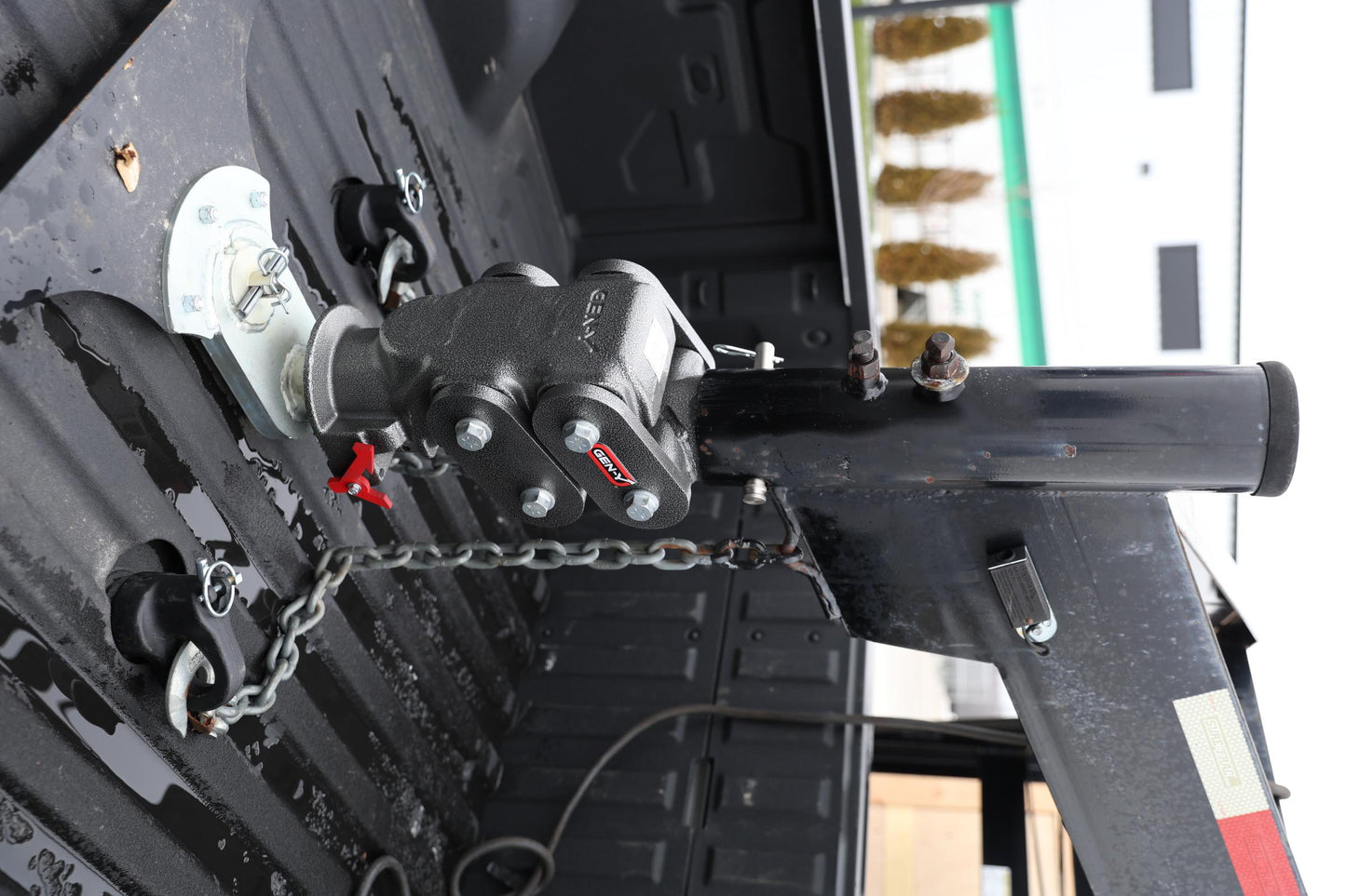 Spartan Torsion Flex Manual Latch 5 Inch Offset 4 Inch Square Tube Gooseneck 3 Inch Coupler Standard Height 7K TW 40K Towing Gen Y Hitch