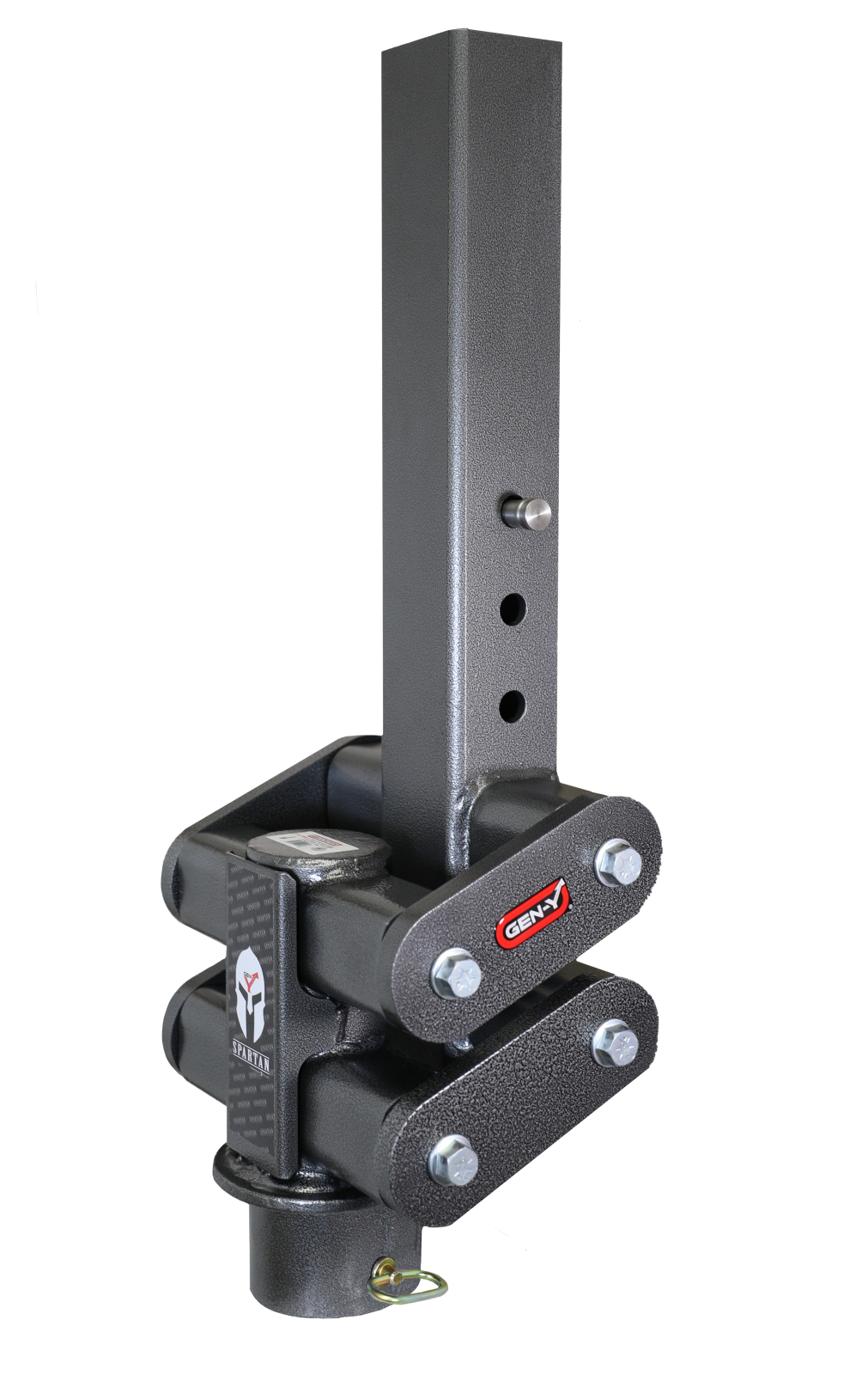 Spartan Torsion Flex Manual Latch 5 Inch Offset 4 Inch Square Tube Gooseneck 3 Inch Coupler Standard Height 7K TW 40K Towing Gen Y Hitch