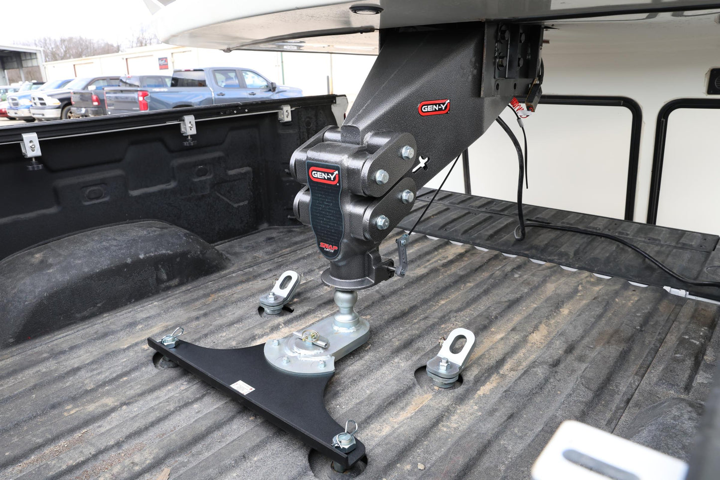 Executive Torsion Flex Auto Latch Rhino Fifth Wheel Pin Box Replacement with Gooseneck 2 5/16 Inch Coupler 1.5K 4.5K pin weight range 30K Towing Gen Y Hitch