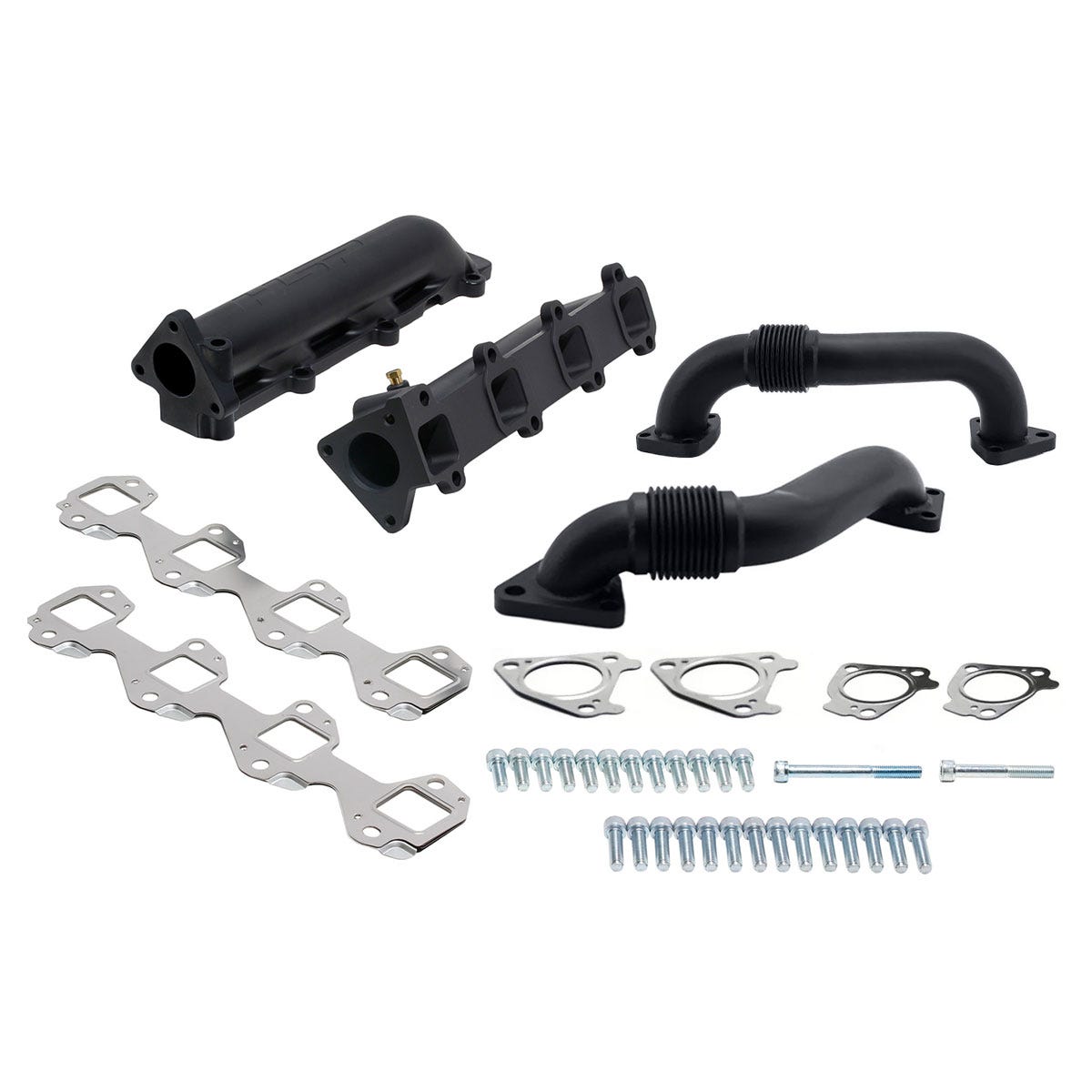 Ceramic Coated Cast Manifold And Up-Pipe Bundle For 2001-2004 Silverado/Sierra 2500/3500 HD LB7 Duramax HSP Diesel