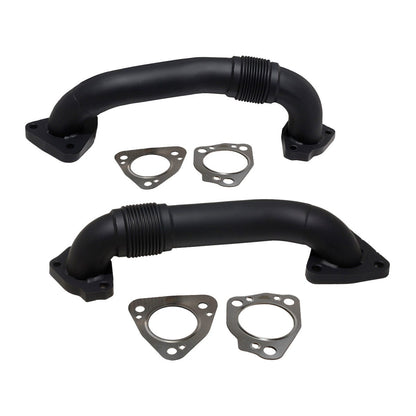 2in Replacement Passenger And Driver Side Up-Pipe For 2017-2026 Silverado/Sierra 2500/3500 HD L5P Duramax Ceramic HSP Diesel
