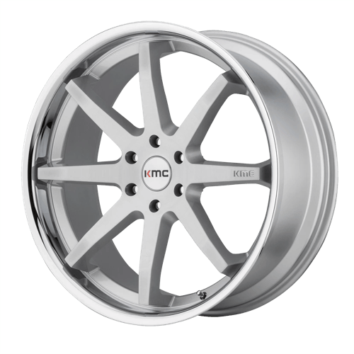 KM715 22X9.5 6X135 BRUSH SLV CHR LIP 30MM