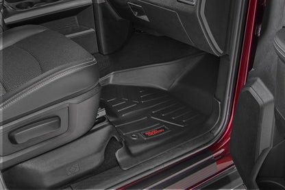 Heavy Duty Floor Mats Front/Rear-12-18 Dodge RAM Crew/Mega Cab Full Console Rough Country