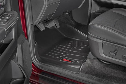 Heavy Duty Floor Mats Front/Rear-12-18 Dodge RAM Crew/Mega Cab Full Console Rough Country