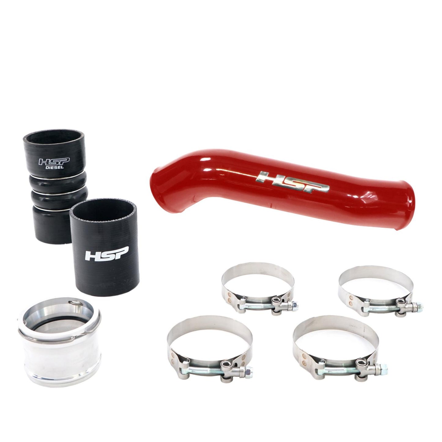 HSP Replacement Hot Side Tube For 2011-2022 Ford Powerstroke F250/350 6.7 Liter-Flag Red