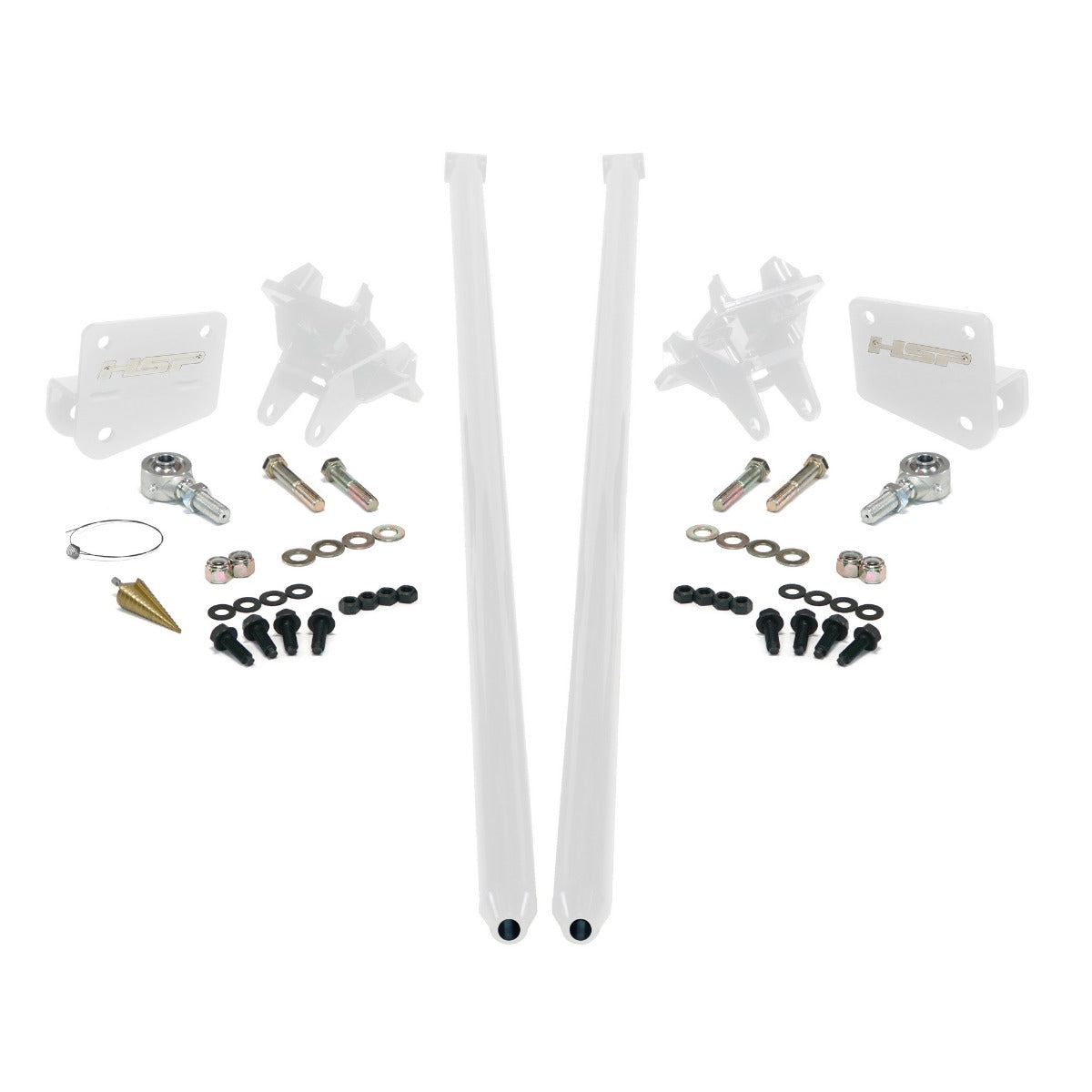 HSP Traction Bars For 2011-2017 Ford Powerstroke 6.7 Liter F350 DRW Crew Cab Long Bed-Polar White