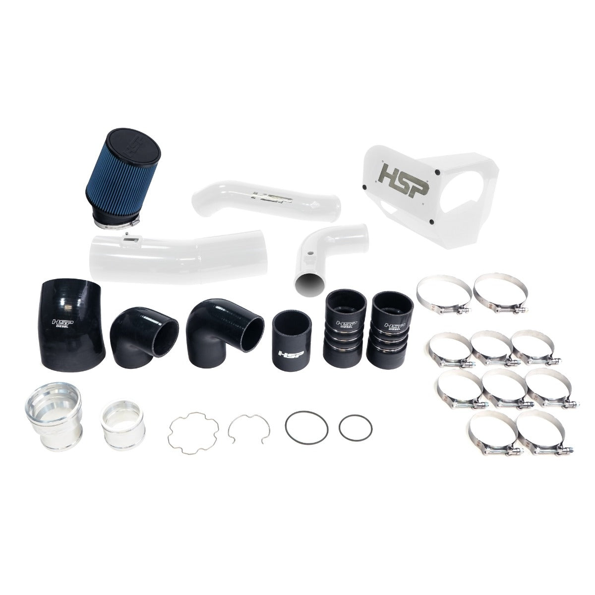 HSP Intake And Intercooler Bundle Kit For 2020-2022 Ford Powerstroke F250/350 6.7 Liter-Polar White