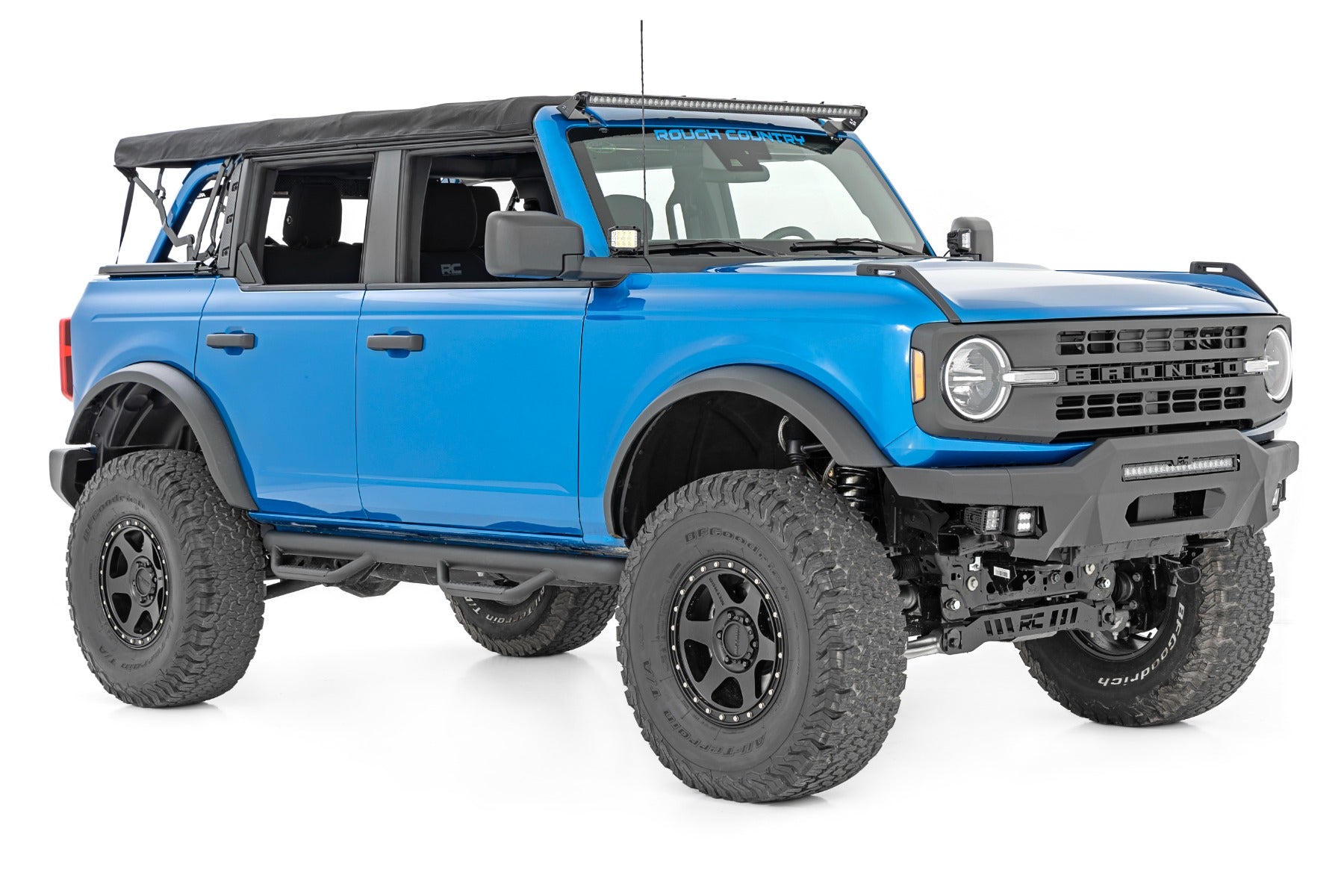 Nerf Steps Wheel to Wheel 4 Door Ford Bronco 4WD 21-Up Rough Country
