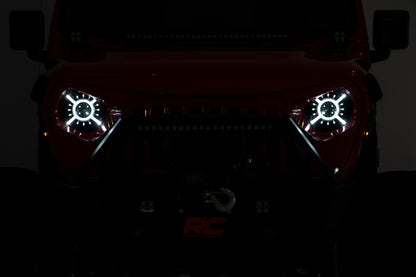 Jeep 9-Inch LED Projection Headlights 18-20 Wrangler JL/JLU, 20-Present Gladiator JT Rough Country
