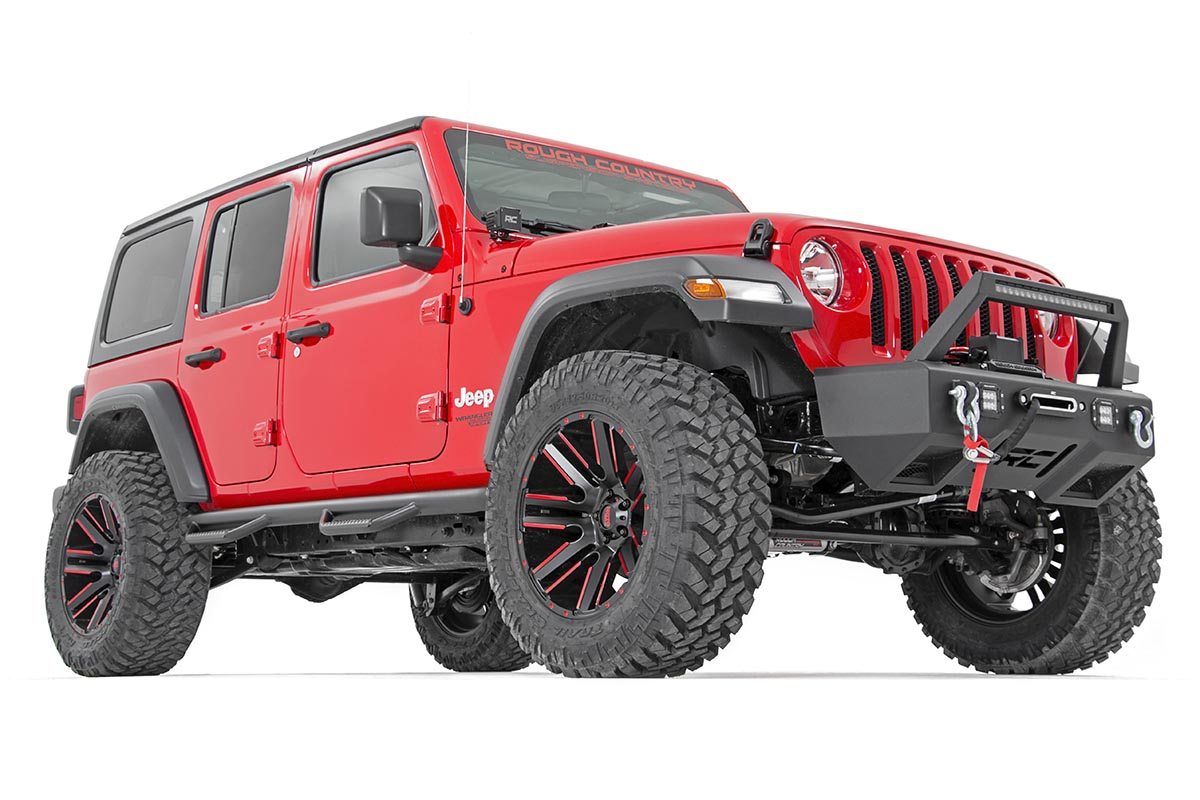 Nerf Steps Wheel to Wheel 4 Door Jeep Wrangler JL 4WD (18-23) Rough Country