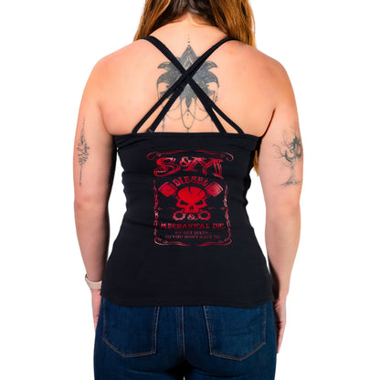 S&M Diesel Woman’s cross-back tank top- 5 color options avail