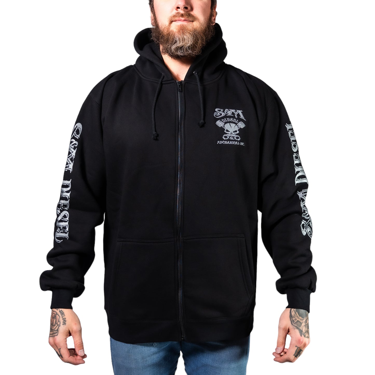 S&M Diesel Zip-up logo hoodie- 8 color options avail