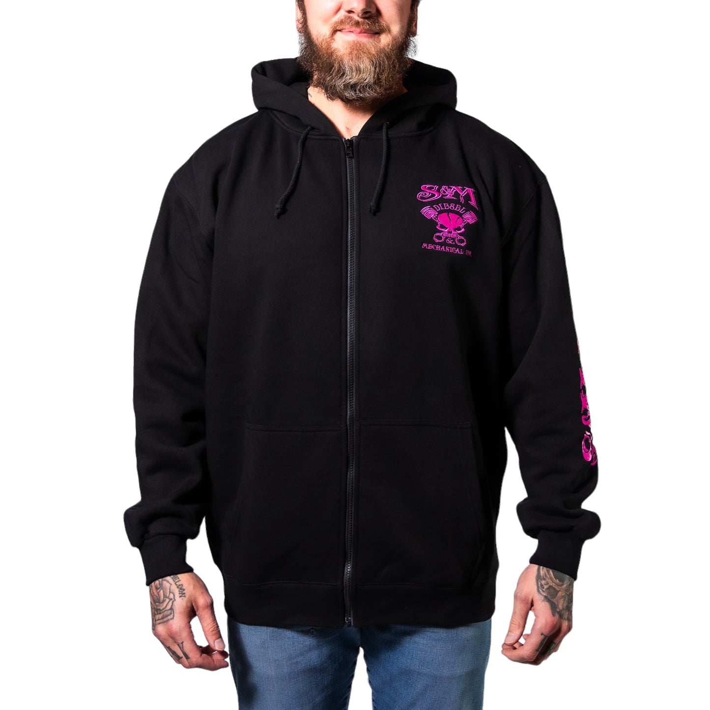 S&M Diesel Zip-up logo hoodie- 8 color options avail