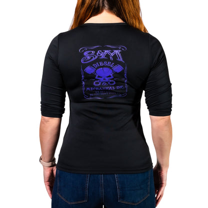S&M Diesel Woman’s V-neck ¾ sleeve T-Shirt- 5 color options avail