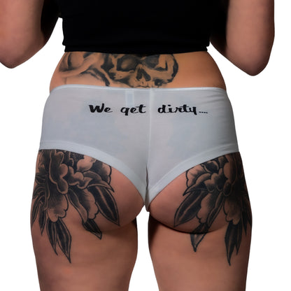 S&M Diesel booty shorts, with logo- 4 color options avail