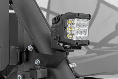 LED Light Kit | Cage Mount | 2" Black Pair | Amber DRL | CFMOTO UFORCE 1000 