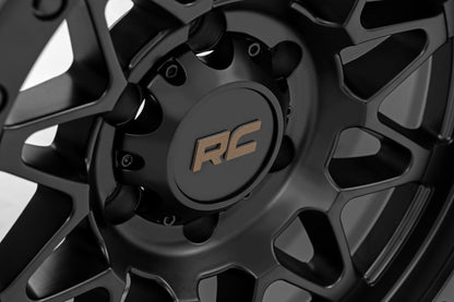 Rough Country 78 Series Wheel | Simulated Beadlock | Black | 18x9 | 5x5 | -12mm