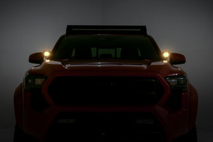 LED Light Kit | Ditch Mount | Black Series Round | 3.5 Inch | Amber DRL | Toyota Tacoma (24-26)