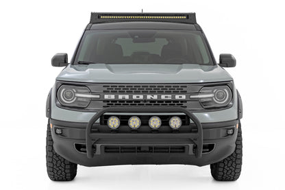 Nudge Bar | w/ Tow Hooks | 20 Inch BLK DRL Single Row LED | Ford Bronco Sport (21-24)
