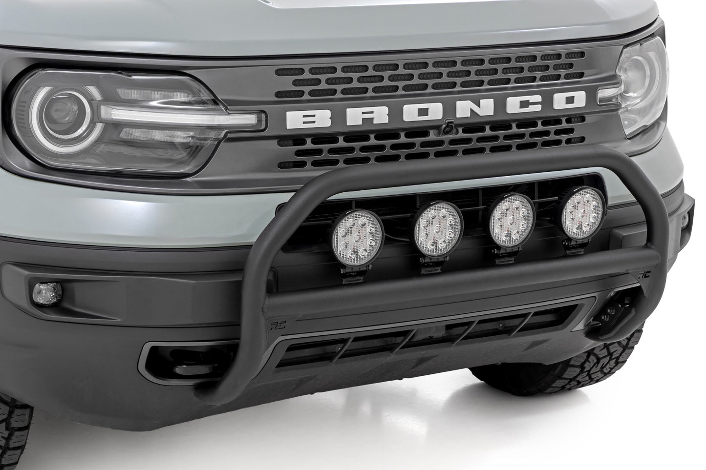 Nudge Bar | w/ Tow Hooks | 4 Inch Round Led (x4) | Ford Bronco Sport (21-24)