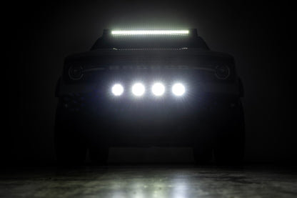 Nudge Bar | w/ Tow Hooks | 4 Inch Round Led (x4) | Ford Bronco Sport (21-24)