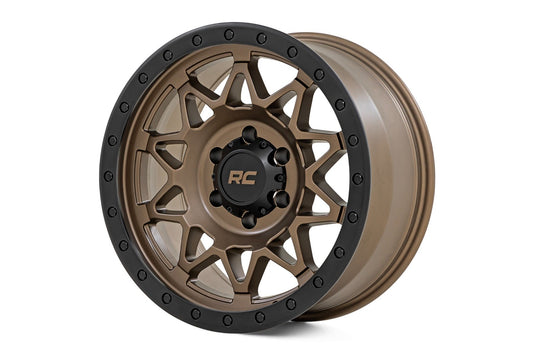 Rough Country 78 Series Wheel | Simulated Beadlock | Bronze/Black | 18x9 | 5x5 | 0mm