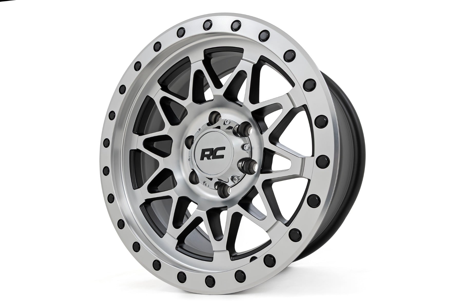 Rough Country 78 Series Wheel | Simulated Beadlock | Full Machine | 17x8.5 | 6x5.5 | +0mm