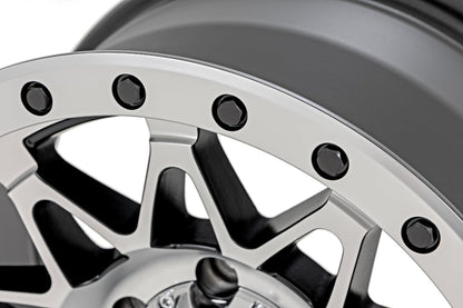 Rough Country 78 Series Wheel | Simulated Beadlock | Full Machine | 17x8.5 | 6x5.5 | +0mm