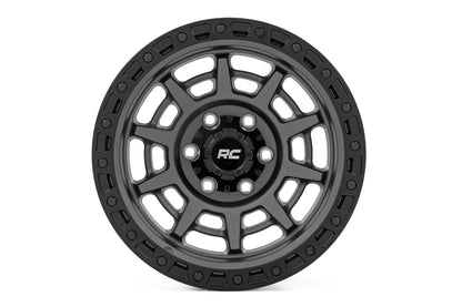 Rough Country 85 Series Wheel | Simulated Beadlock | Gunmetal Gray/Black | 17x9 | 6x5.5 | -18mm