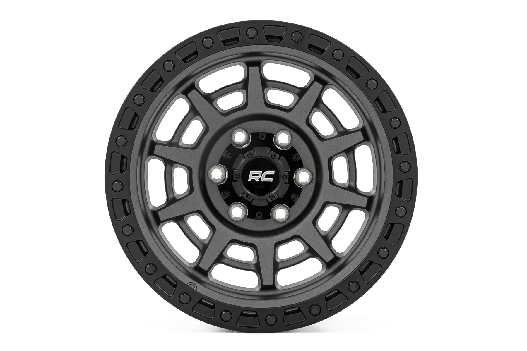 Rough Country 85 Series Wheel | Simulated Beadlock | Gunmetal Gray/Black | 17x9 | 5x5.5 | -0mm