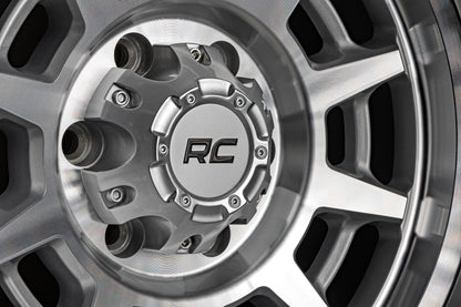 Rough Country 85 Series Wheel | Simulated Beadlock | Full Machine | 17x9 | 5x5 | -12mm