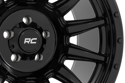 Rough Country 90 Series Wheel | One-Piece | Gloss Black | 20x9 | 6x5.5 | 0mm