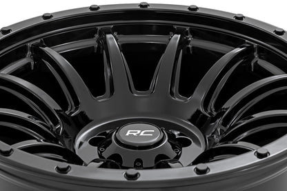 Rough Country 90 Series Wheel | One-Piece | Gloss Black | 20x9 | 6x5.5 | 0mm