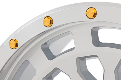 Rough Country 87 Series Wheel | Simulated Beadlock | Full Machine | 17x8.5 | 6x5.5 | +0mm