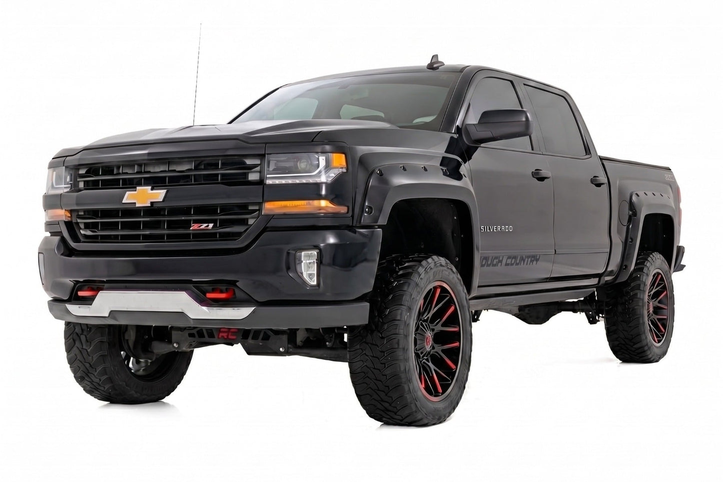 Pocket Fender Flares | 6'7" & 8' Bed | GB8 Mosaic Black | Chevy Silverado 1500 (14-18)/2500HD