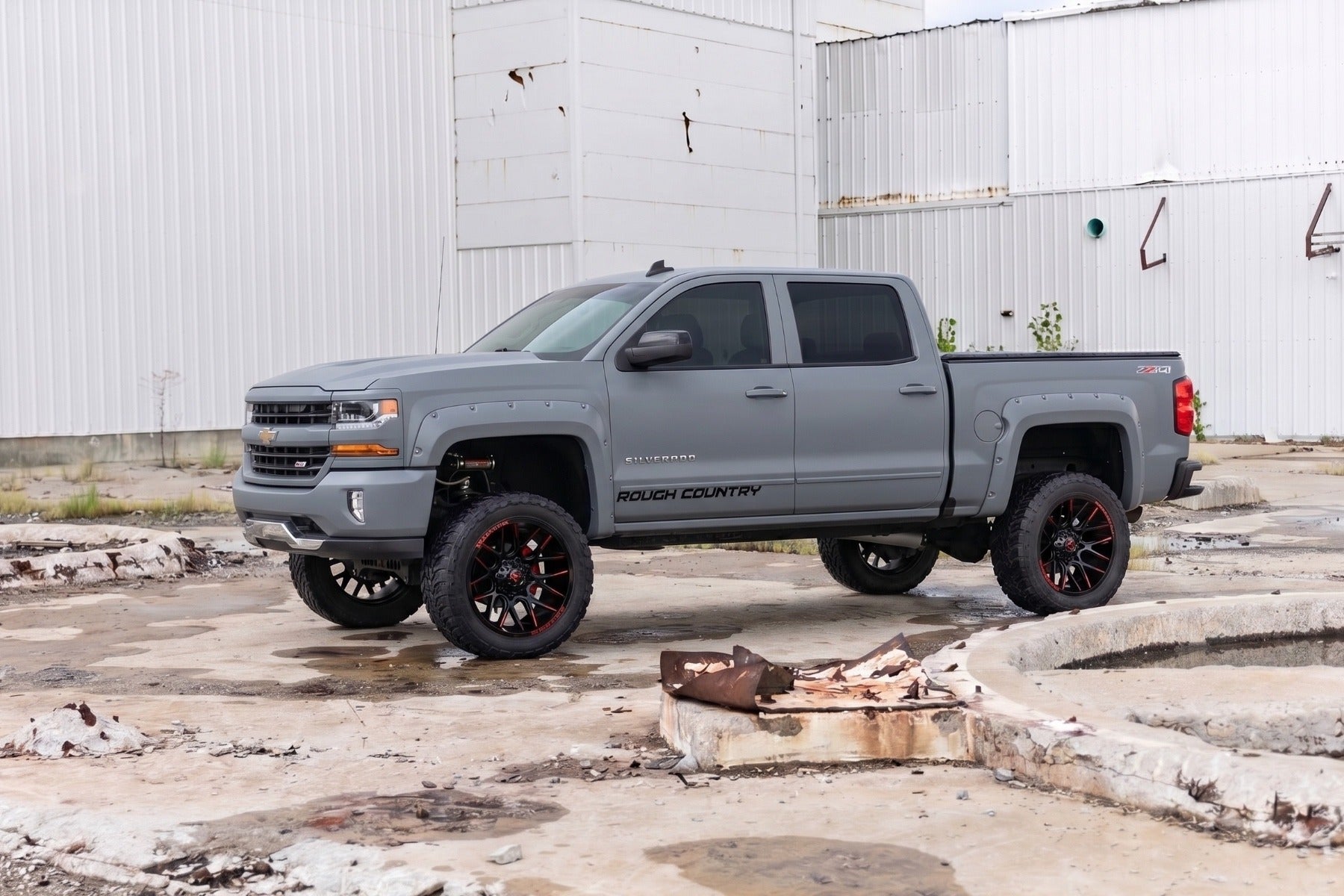 Pocket Fender Flares | 6'7" & 8' Bed | G1C Overcast | Chevy Silverado 1500 (14-18)/2500HD