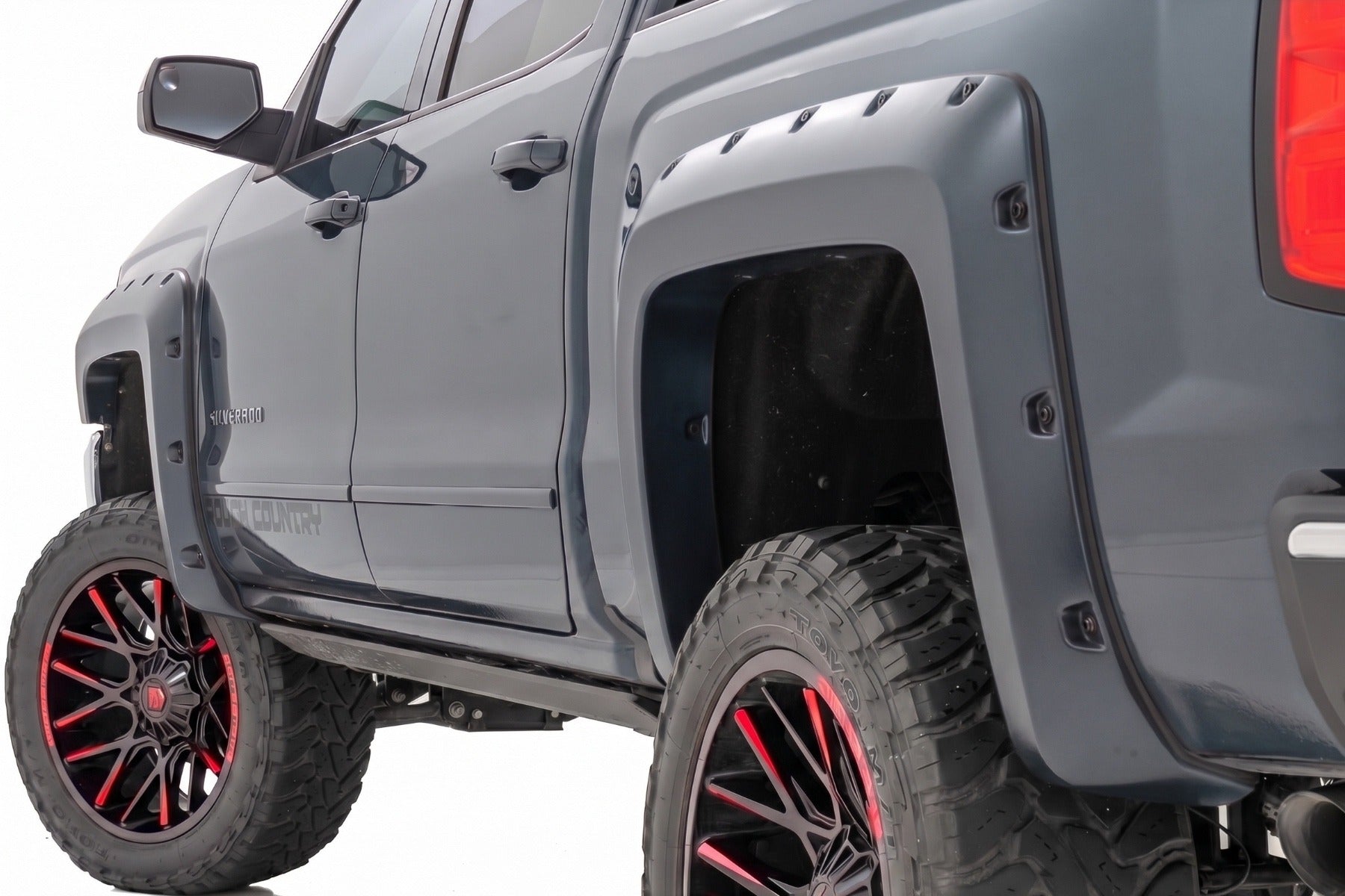 Pocket Fender Flares | 6'7" & 8' Bed | GJI Shadow Gray | Chevy Silverado 1500 (14-18)/2500HD