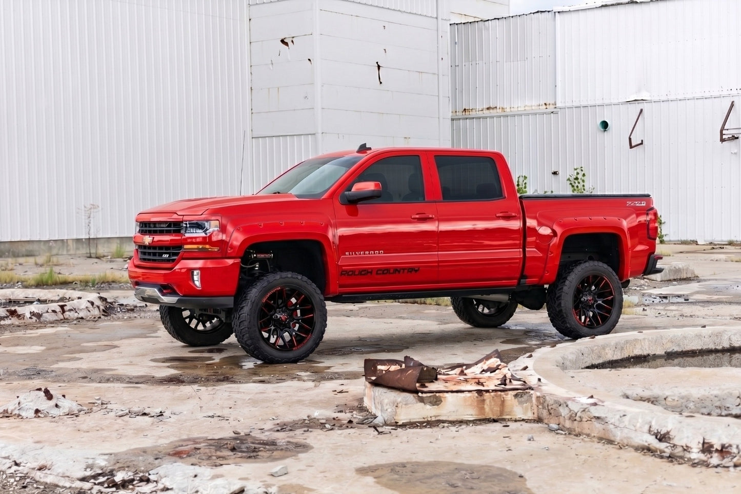 Pocket Fender Flares | 6'7" & 8' Bed | GCN Victory Red | Chevy Silverado 1500 (14-18)/2500HD