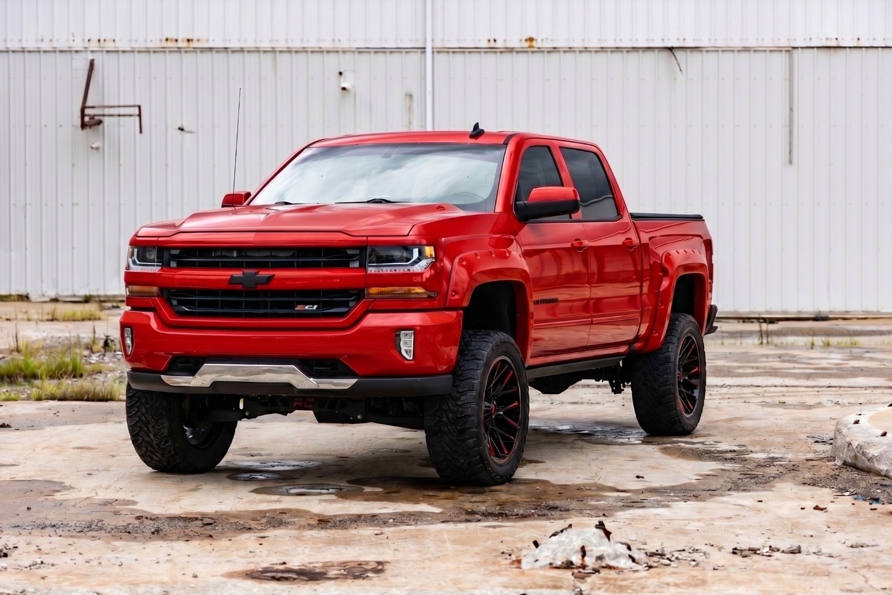 Pocket Fender Flares | 6'7" & 8' Bed | GCN Victory Red | Chevy Silverado 1500 (14-18)/2500HD