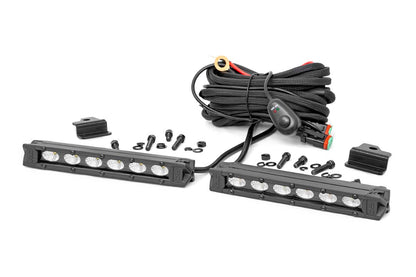 LED Light Kit | Bumper Mount | 6" Black Slimline Pair | Honda Foreman