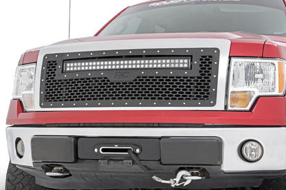 Mesh Grille | 30" Dual Row LED | Black | White DRL | Ford F-150 (09-14)