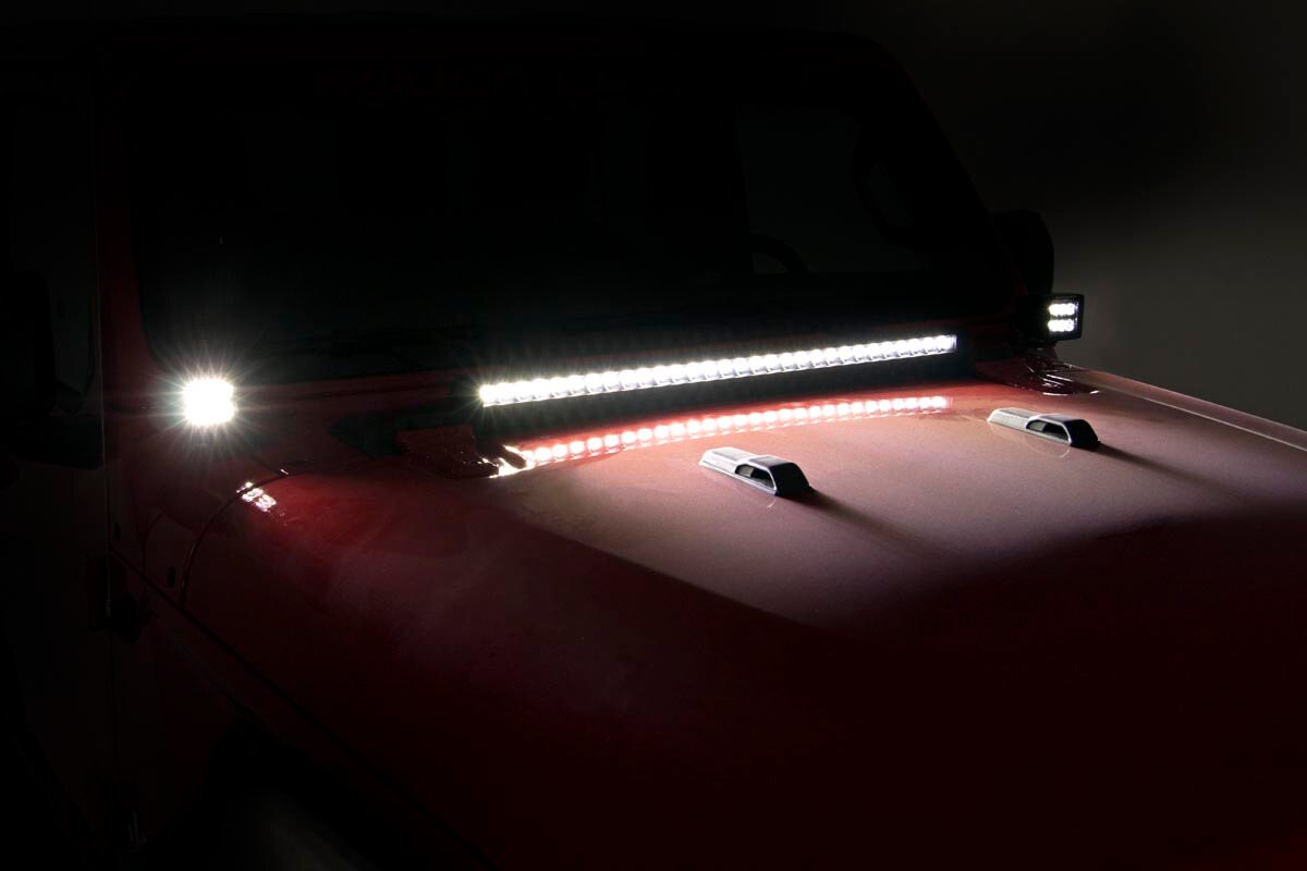 LED Light Kit | Hinge Mount | 2" Black Pair | Amber DRL | Jeep Gladiator JT/Wrangler JL (18-24)