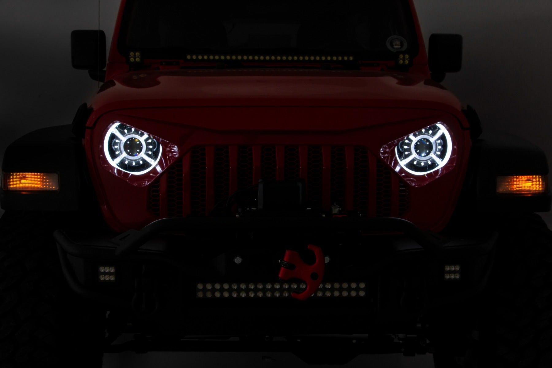 9 Inch DRL Halo LED Headlights | DOT Approved | Jeep Gladiator JT/Wrangler JL (18-24)