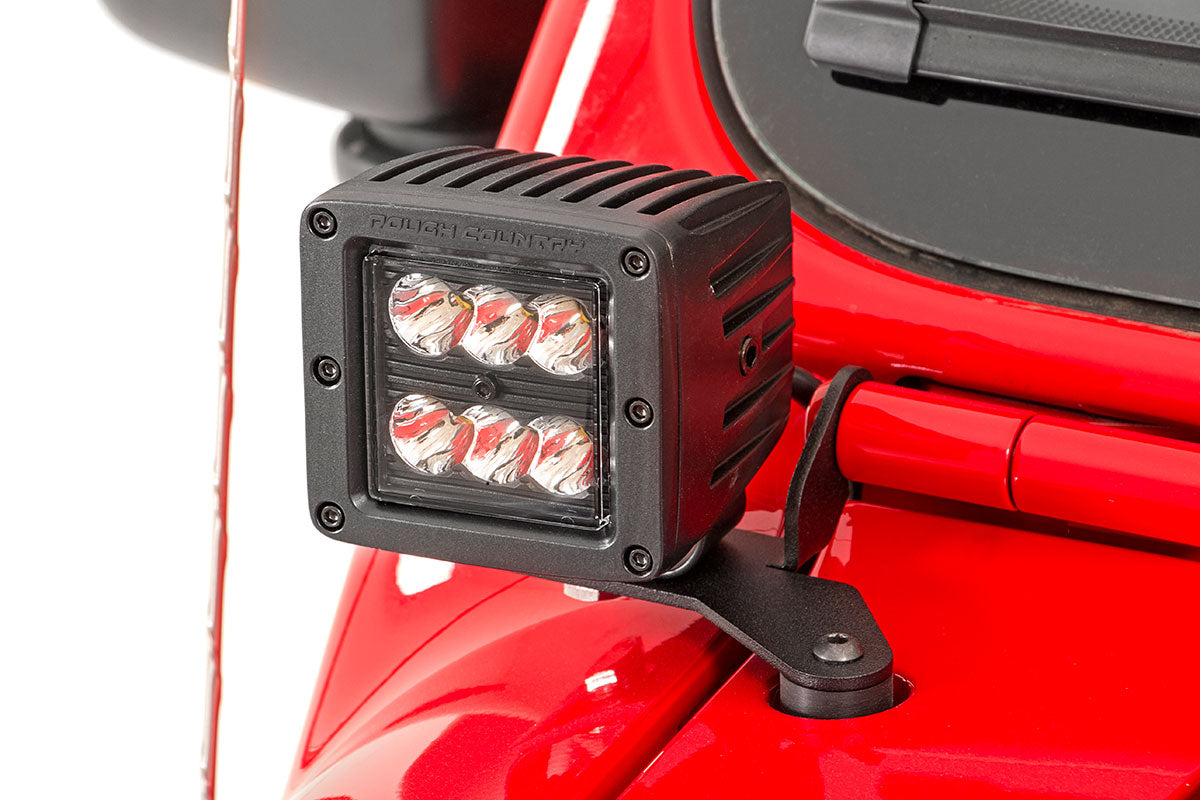LED Light Kit | Hinge Mount | 2" Black Pair | Amber DRL | Jeep Gladiator JT/Wrangler JL (18-24)