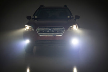 LED Light Kit | Fog Mount | 2" Black Pair | Amber DRL | Subaru Outback (15-19)