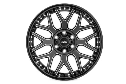 Rough Country 95 Series Wheel | Machined One-Piece | Gloss Black | 22x10 | 8x180 | -19mm