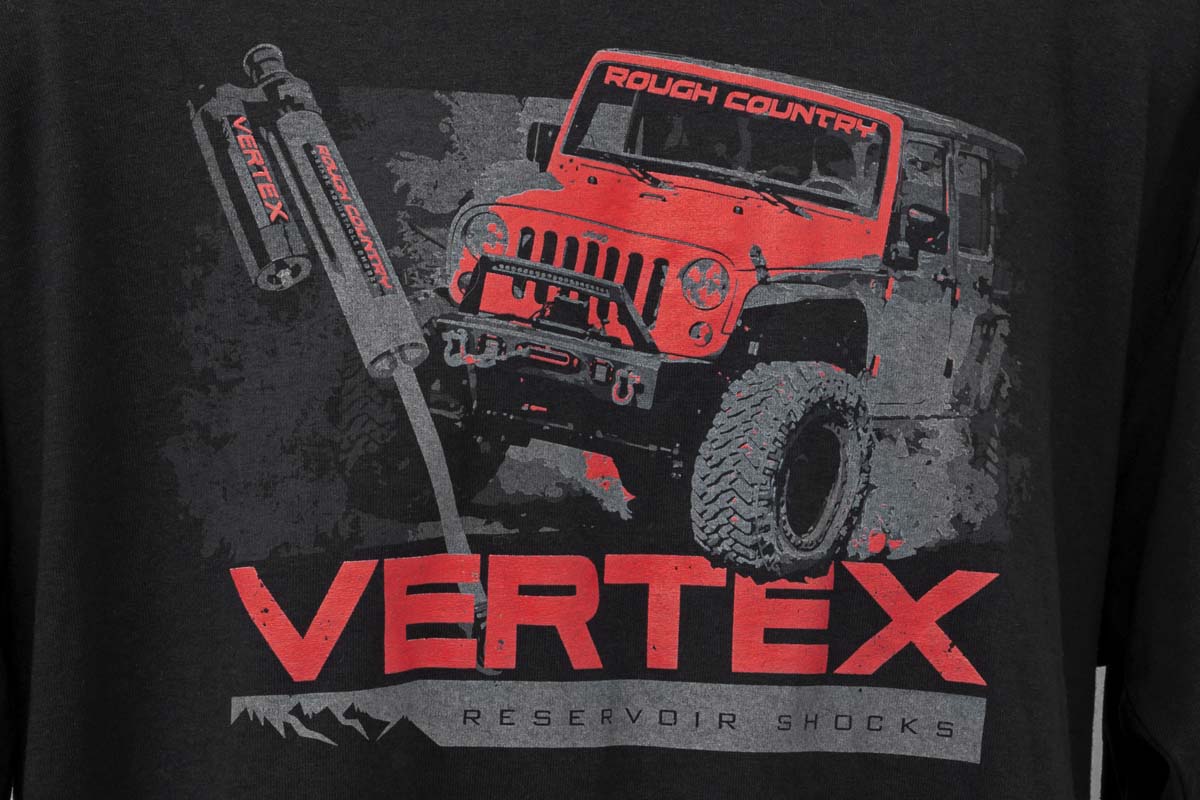 Rough Country T-Shirt | Long Sleeve | Vertex | Black | LG