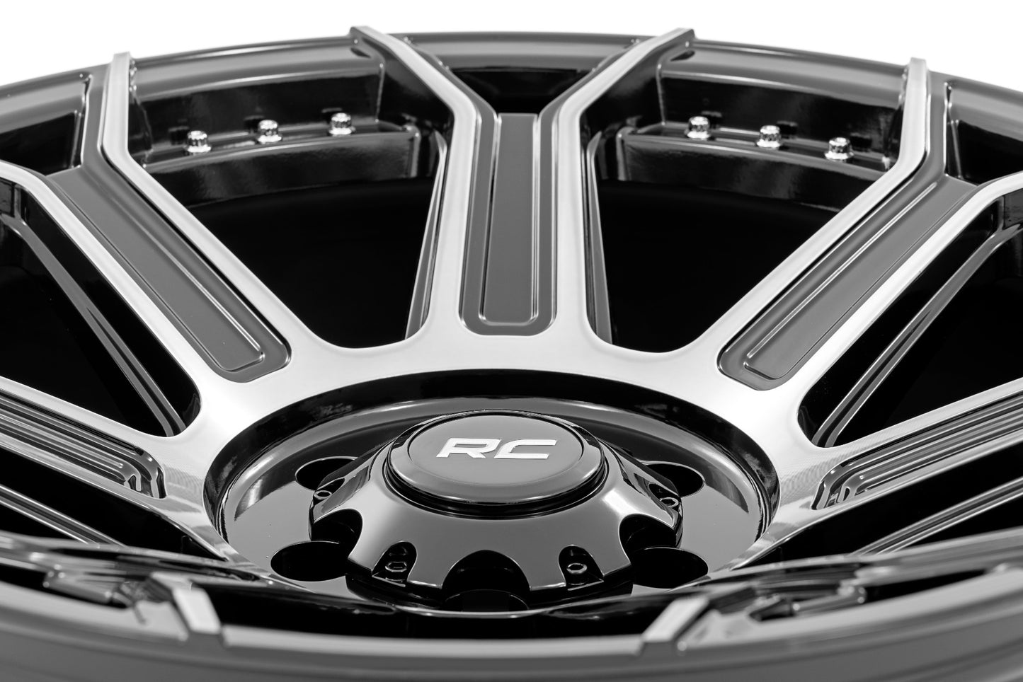 Rough Country 89 Series Wheel | One-Piece | Black Machined Gun Metal | 22x10 | 8x180 | -19mm