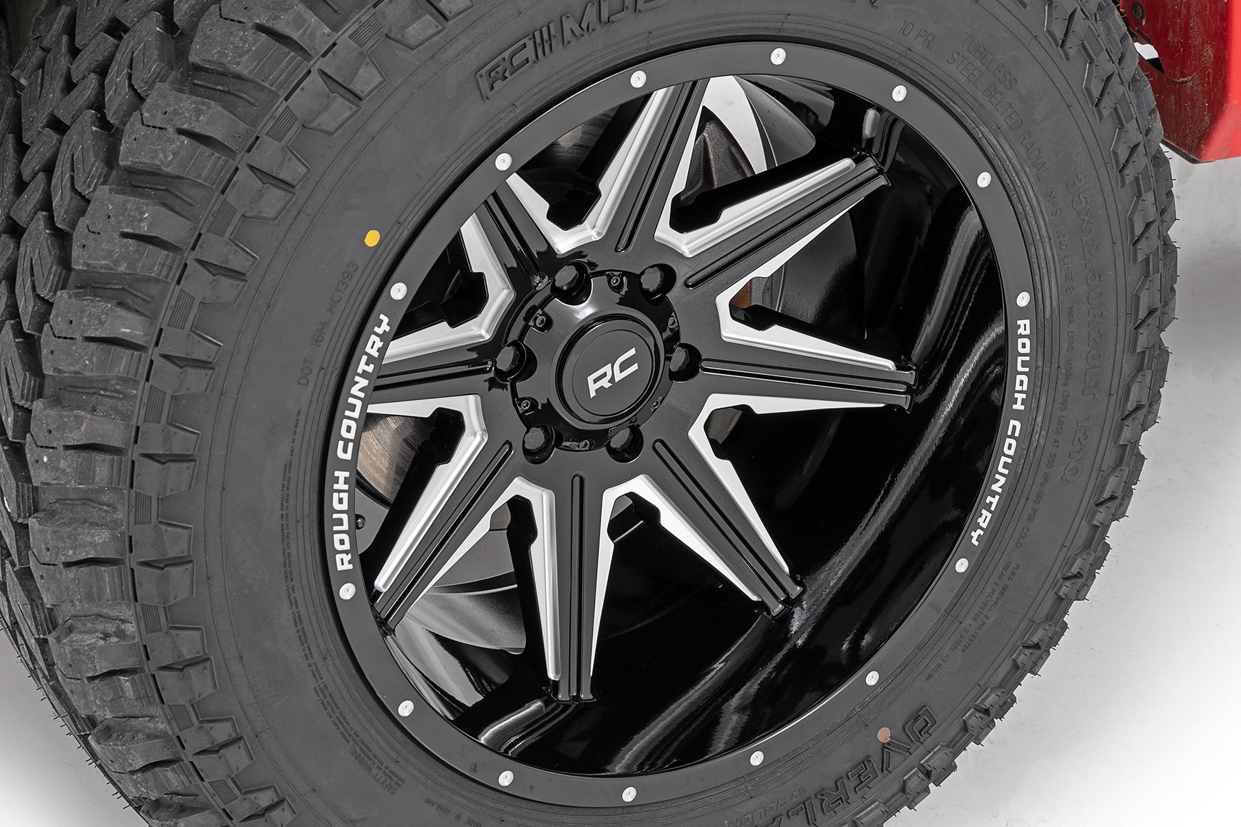 Rough Country 91M Series Wheel | One-Piece | Gloss Black | 22x12 | 8x180 | -44mm
